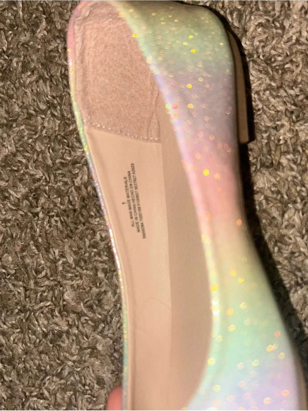 Girls' Glitter Pastel Ombre Ballet Flats size 1